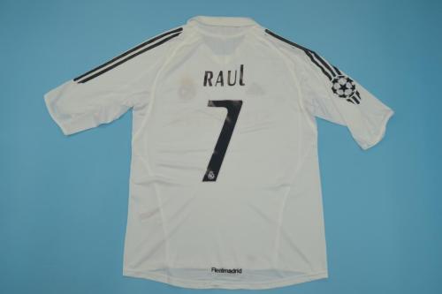 with UCL Patch Retro Jersey 2005-2006 Real Madrid 7 RAUL Home Soccer Jersey