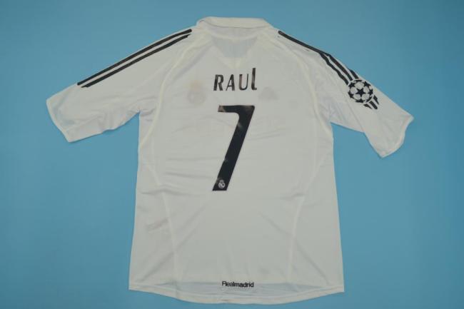 with UCL Patch Retro Jersey 2005-2006 Real Madrid 7 RAUL Home Soccer Jersey