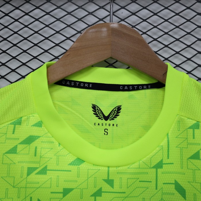 Fan Version 2023-2024 Wolverhampton Wanderers Fluorescent Green Wolves Football Shirt