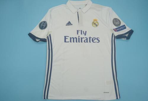 with UCL Patch Retro Jersey 2016-2017 Real Madrid Home Soccer Jersey