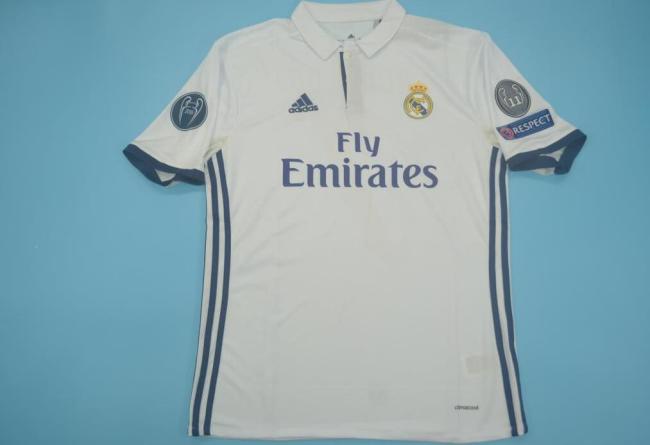 with UCL Patch Retro Jersey 2016-2017 Real Madrid Home Soccer Jersey