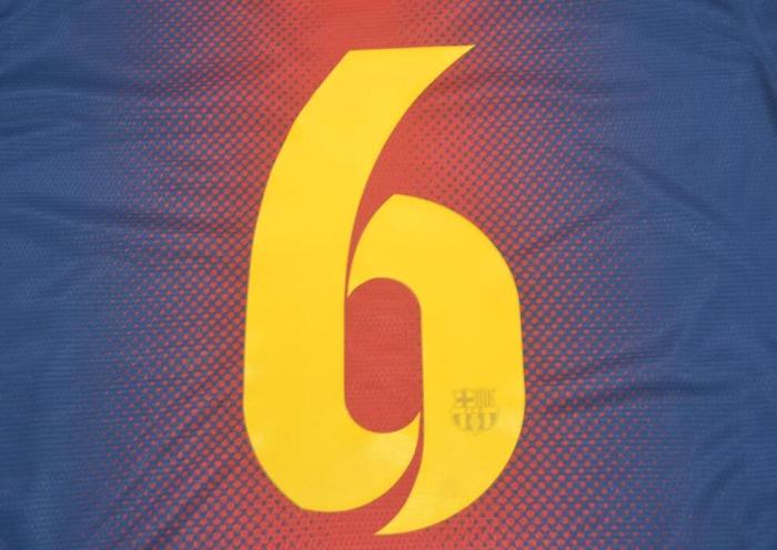 with UCL+Front Patch Retro Jersey 2012-2013 Barcelona 6 XAVI Home Soccer Jersey