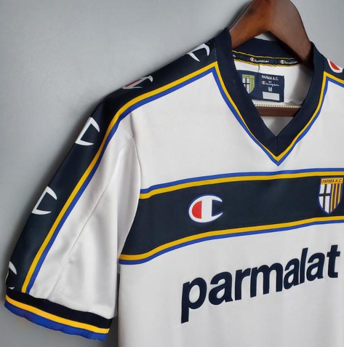 Retro Jersey 2002-2003 Parma Away White Soccer Jersey Vintage Football Shirt