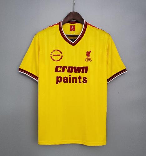 Retro Jersey 1985-1986 Liverpool Away Yellow Soccer Jersey Vintage Football Shirt