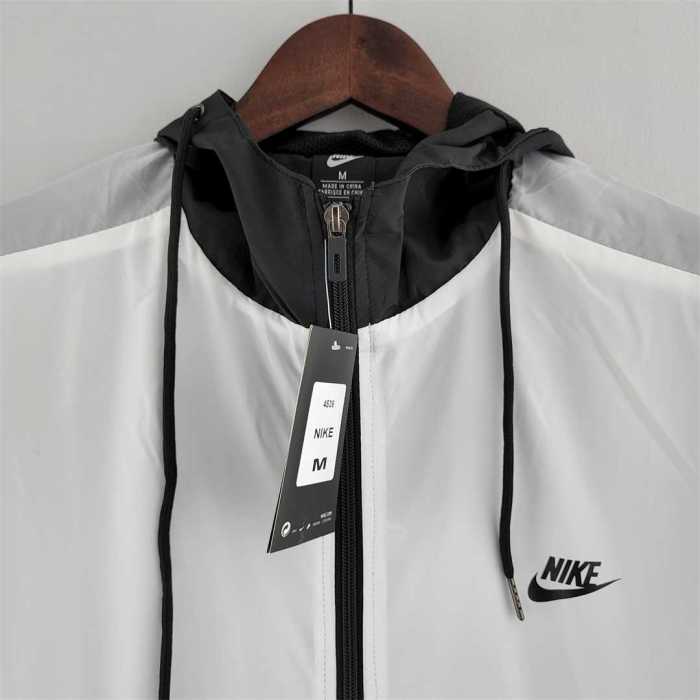 Nk White/Black Soccer Windbreaker Jacket