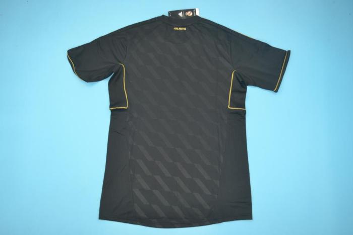 with LFP Patch Retro Jersey 2011-2012 Real Madrid Away Black Soccer Jersey Vintage Real Camisetas de Futbol