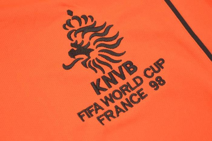 with Front Lettering Retro Jersey 1998 Neterlands Home Soccer Jersey Vintage Football Shirt
