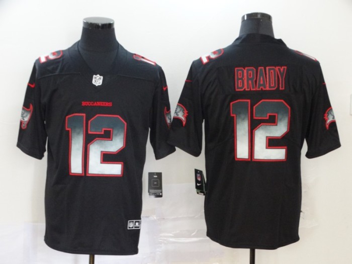 Tampa Bay Buccaneers 12 TOM BRADY Black/Red NFL Jersey