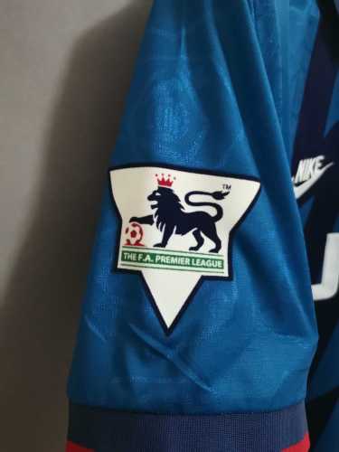with EPL Patch Retro Jersey 1995-1996 Arsenal Away Blue Soccer Jersey Vintage Football Shirt