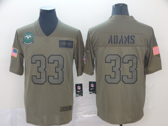 New York Jets 33 Jamal Adams 2019 Olive Salute To Service Limited Jersey