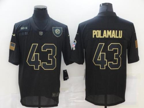 Steelers 43 Troy Polamalu Black 2020 Salute To Service Limited Jersey