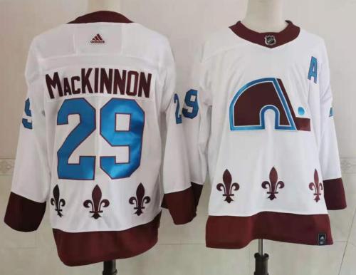 Avalanche 29 Nathan MacKinnon White 2020-21 Reverse Retro Jersey