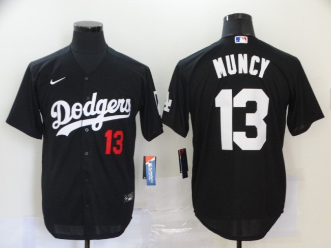 Los Angeles Dodgers 13 MUNCY Black Cool Base Jersey