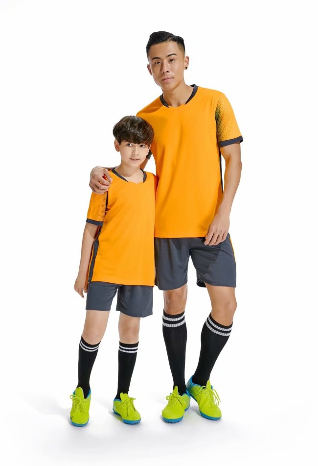 D8820 Yellow Blank Youth Adult Soccer Training Jersey and Shorts