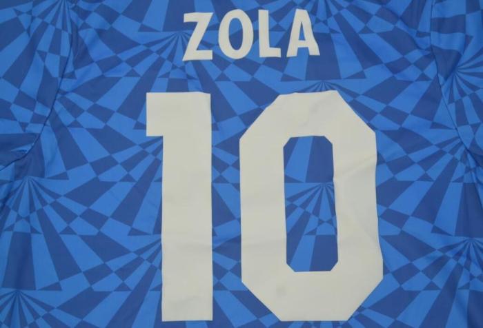 Retro Jersey 1991-1993 Calcio Napoli 10 ZOLA Home Soccer Jersey