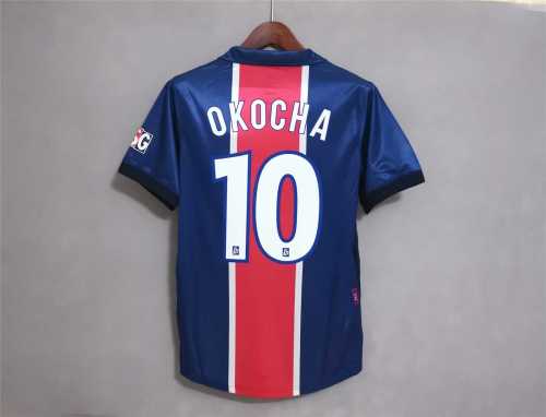 Retro Jersey 1998-1999 PSG OKOCHA 10 Home Soccer Jersey Vintage Paris Football Shirt