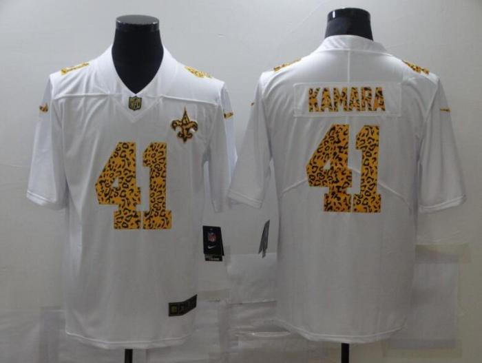 Saints 41 Alvin Kamara White Leopard Vapor Untouchable Limited Jersey