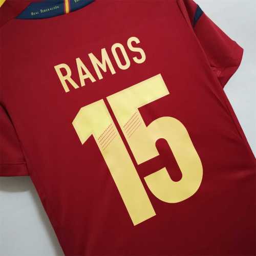 Retro Jersey 2012 Spain RAMOS 15 Home Soccer Jersey Vintage Football Shirt