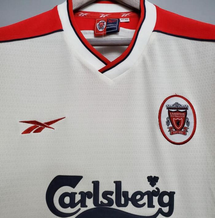 Retro Jersey 1998-1999 Liverpool Away White Soccer Jersey Vintage Football Shirt