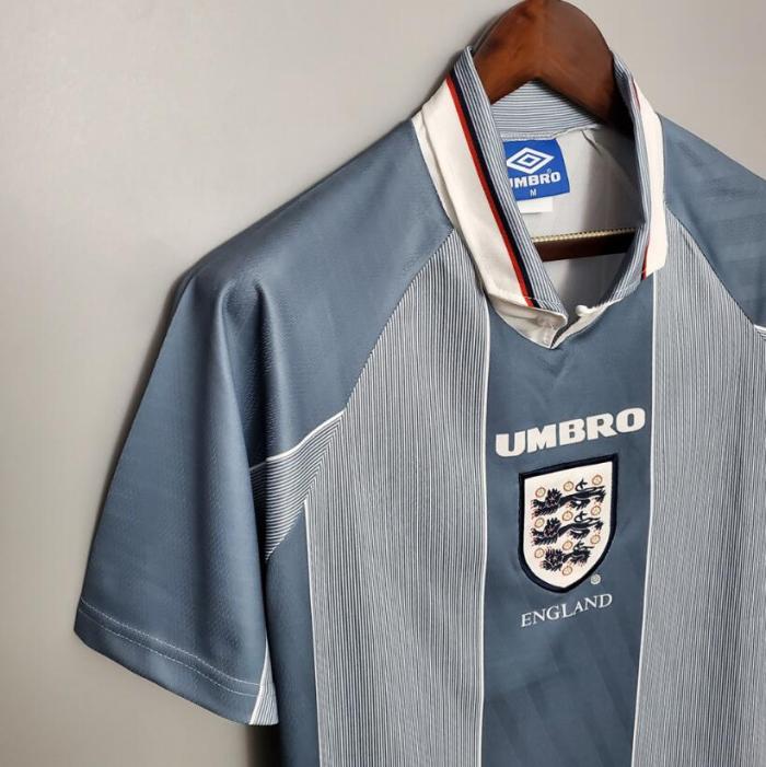 Retro Jersey 1996 England Away Grey Soccer Jersey