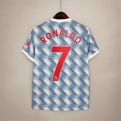 with EPL Lettering Retro Jersey Fans Version 2021-2022 Manchester United RONALDO 7 Away Soccer Jersey