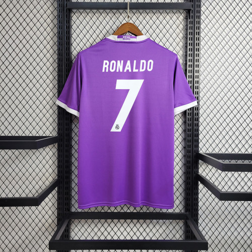 Retro Jersey 2016-2017 Real Madrid RONALDO 7 Away Purple Soccer Jersey Vintage Football Shirt