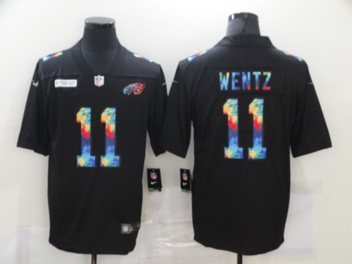 Philadelphia Eagles 11 WENTZ Black Vapor Untouchable Rainbow Limited Jersey