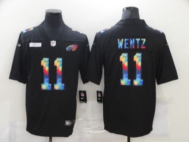 Philadelphia Eagles 11 WENTZ Black Vapor Untouchable Rainbow Limited Jersey