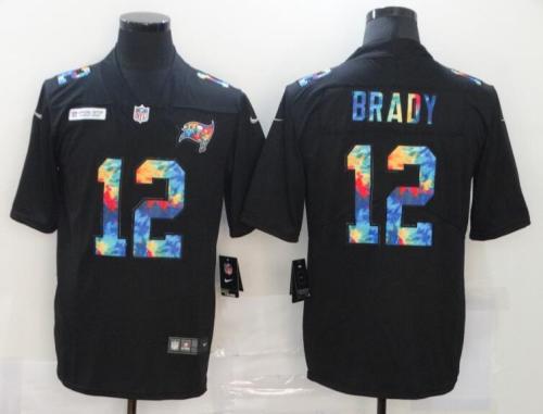 Tampa Bay Buccaneers 12 BRADY Black Vapor Untouchable Rainbow Limited Jersey