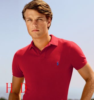8821 Red Ralph Polo with Blue Small Logo