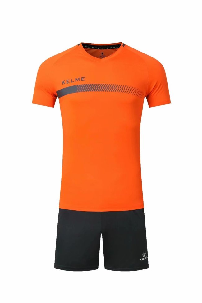 #603 Orange Soccer Training Uniform Blank Jersey and Shorts