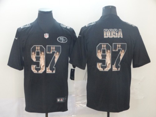 San Francisco 49ers 97 Nick Bosa Black Statue of Liberty Limited Jersey