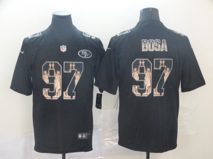 San Francisco 49ers 97 Nick Bosa Black Statue of Liberty Limited Jersey