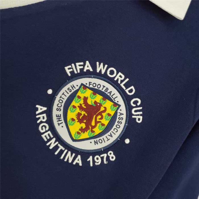 Retro Jersey 1978 Scotland Home Dark Blue Soccer Jersey