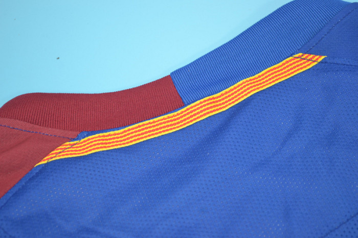 with Front Lettering+UCL Patch Retro Jersey Barcelona 2008-2009 UCL Final Home Soccer Jersey Vintage Camisetas de Futbol