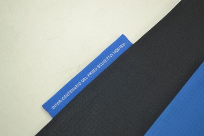 with Front Lettering+Scudetto+UCL Patch Retro Jersey Long Sleeve Inter Milan 2009-2010 Home UCL Final Soccer Jersey
