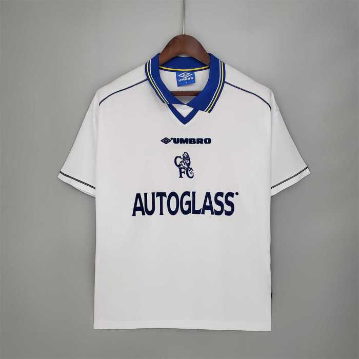 Retro Jersey 1998-2000 Chelsea Away White Soccer Jersey Vintage Football Shirt