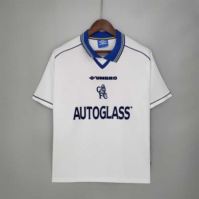 Retro Jersey 1998-2000 Chelsea Away White Soccer Jersey Vintage Football Shirt