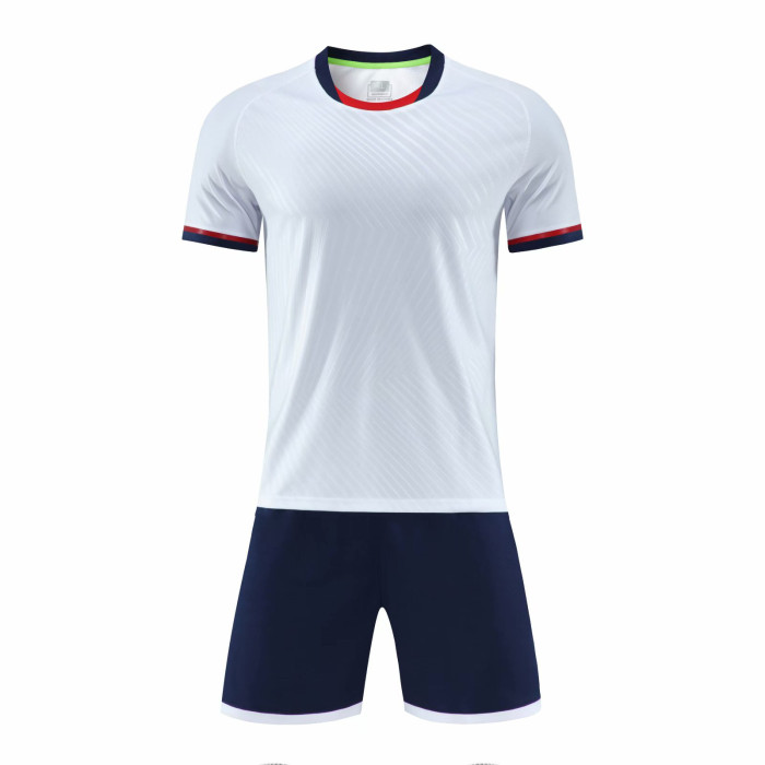 White 6319 DIY Soccer Training Uniforms Blank Custom Blank Jersey and Shorts