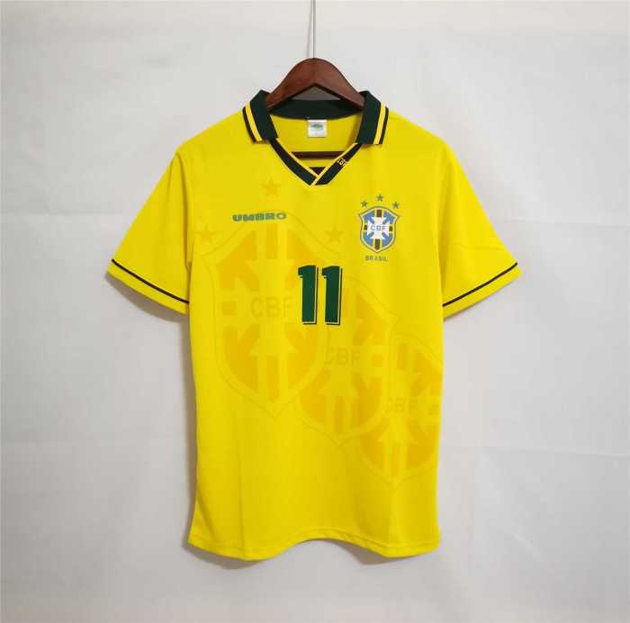 Retro Jersey 1994 Brazil Romário 11 Home Soccer Jersey Vintage Football Shirt