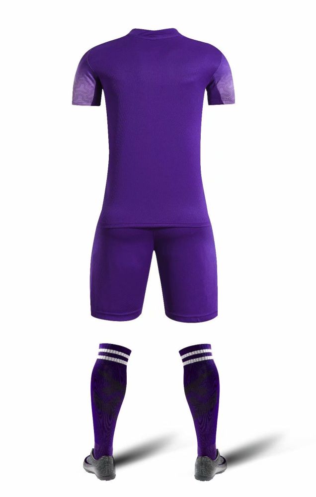 YL9201 Purple Blank Soccer Training Suit Adult Uniform Youth Kids Set Jersey and Shorts