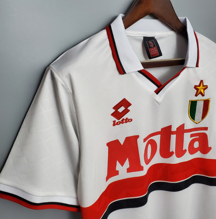 Retro Jersey 1993-1994 AC Milan Away White Soccer Jersey