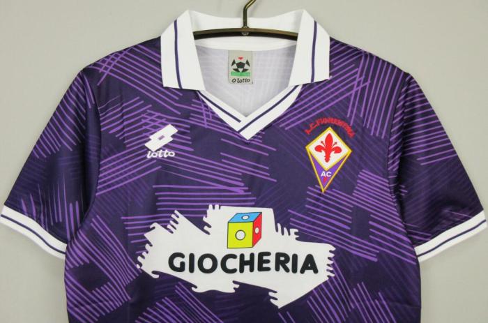 Retro Jersey 1991-1992 Fiorentina Home Puple Soccer Jersey Vintage Football Shirt