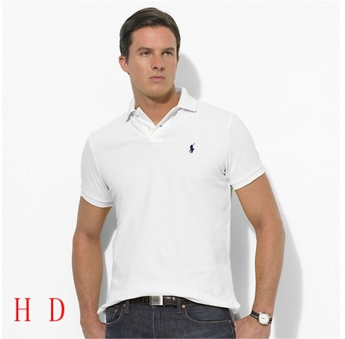 8821 White Ralph Polo with Dark Blue Small Logo