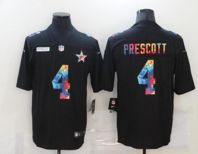 Dallas Cowboys 4 PRESCOTT Black Vapor Untouchable Rainbow Limited Jersey