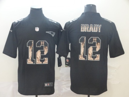 New England Patriots 12 BRADY Black Statue of Liberty Limited Jersey