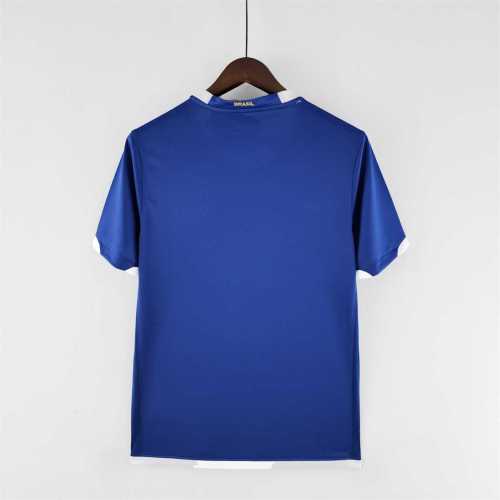 Retro Jersy 2006 Brazil Away Blue Soccer Jersey Vintage Brasil Camisetas de Futbol