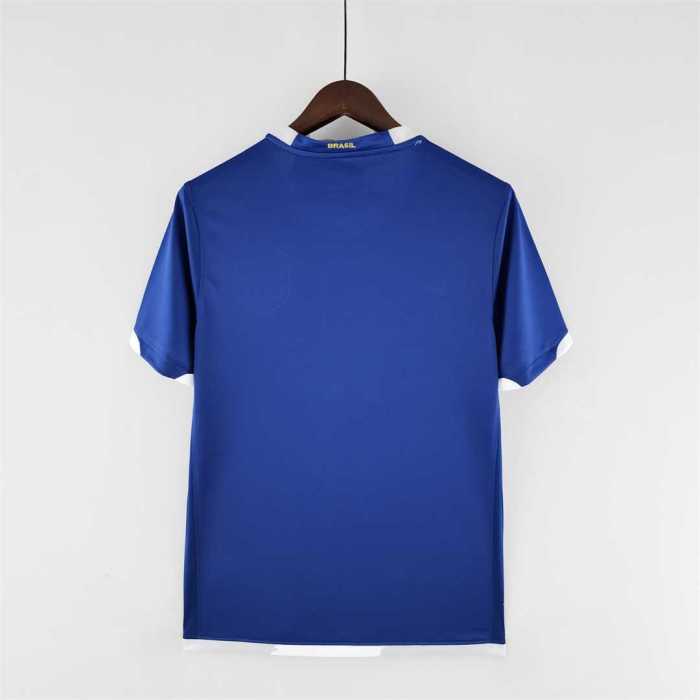 Retro Jersy 2006 Brazil Away Blue Soccer Jersey Vintage Brasil Camisetas de Futbol