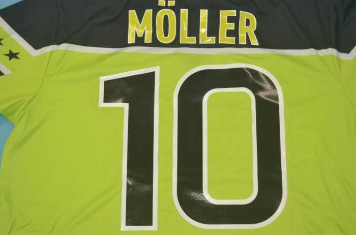with Back Lettering Retro Jersey 1996-1997 Borussia Dortmund 10 MOLLER UCL Version Yellow Soccer Jersey