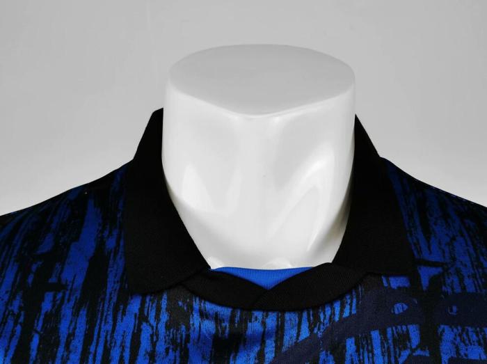 Retro Jersey Long Sleeve 1992-1993 Manchester United Away Blue Soccer Jersey